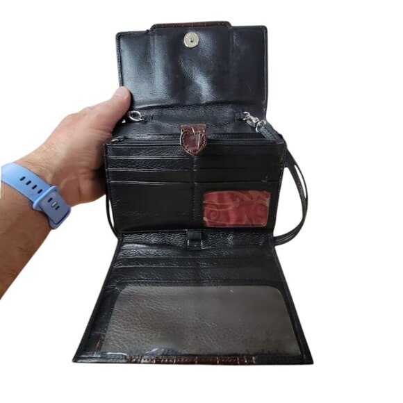 Brighton Cross Body Leather Purse Organizer - Picture 3 of 12